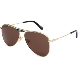 Balenciaga 0244S 003 Γυαλιά Ηλίου Aviator Μεταλλικά Χρυσά με Καφέ Polarized Φακό