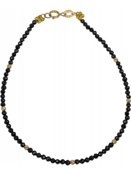 Γυναικείο Βραχιόλι black spinel K14 045978 045978 Χρυσός 14 Καράτια