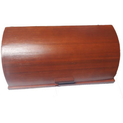 Ψωμιέρα με Συρόμενο Καπάκι Ξύλινη Καφέ 38x26x16