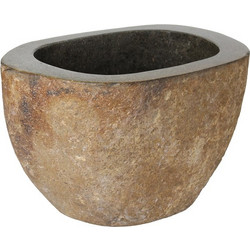 Ravenna Bucket Natura Επικαθήμενος Νιπτήρας Μπάνιου Στρογγυλός Πέτρινος Γκρι 038771