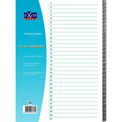 ΔΙΑΧΩΡΙΣΤΙΚΑ EX-OFFICE 1-31 PP Α4 ΓΚΡΙ
