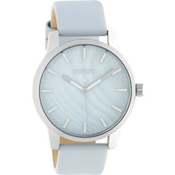 Oozoo Timepieces Γυναικείο Ρολόι με Γαλάζιο Δερμάτινο Λουράκι C10726