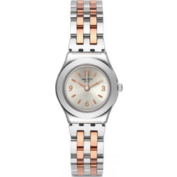 Swatch Γυναικείο Ρολόι με Ασημί Ροζ Χρυσό Μεταλλικό Μπρασελέ YSS308G