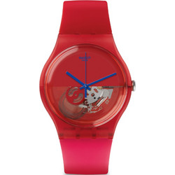 Swatch Dipred Two Tone Γυναικείο Ρολόι με Φούξια Καουτσούκ Λουράκι SUOR103