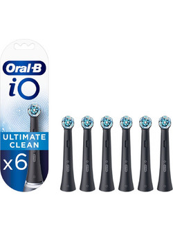 Oral-B iO Ultimative Reinigung Black Ανταλλακτικές Κεφαλές Ηλεκτρικής Οδοντόβουρτσας 6τμχ