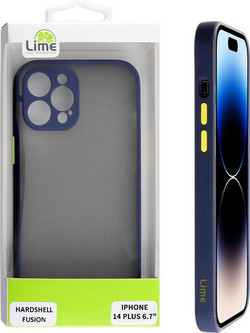 Lime Successories Lime Θηκη Iphone 14 Plus 6.7'' Hardshell Fusion Full Camera Protection Blue With Yellow KEYS