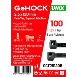 Δεματικά σε Μαύρο Χρώμα 2.5x120mm 100 τεμ. GeHOCK