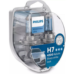 Philips H7 White Vision Ultra Αλογόνου 12V 55W 2τμχ