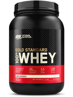 Optimum Nutrition Gold Standard 100% Whey Unflavoured Πρωτεΐνη Ορού Γάλακτος Γράμμωσης 908gr
