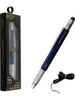 NSP ΣΤΥΛΟ 7 IN 1 METALLIC MULTI-TOOL PEN BLUE