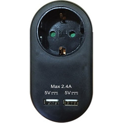 Αντάπτορας φορτιστής 2xUSB/2.4Α μαύρο COM 04.3012