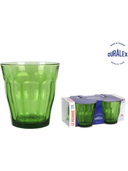 Duralex Σετ Ποτήρια Νερού Γυάλινα Picardie Πράσινα 310ml 4τμχ 3550190504743