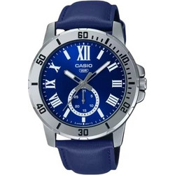 Casio Standard Ανδρικό Ρολόι Χρονογράφος με Μπλε Δερμάτινο Λουράκι MTP-VD200L-2B