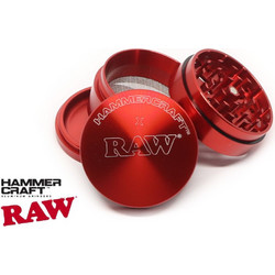 HAMMERCRAFT X RAW ALUMINIUM RED SMALL 51mm 4 PARTS GRINDER