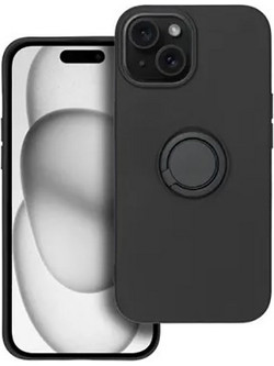 Θήκη OEM Silicone Ring για Apple iPhone 15 TPU Back Cover Black
