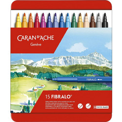 Caran D' Ache Fibralo Μαρκαδόροι Ζωγραφικής Σετ 15 Χρώματα