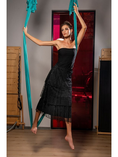 Γυναικεία FeelCute φούστα με βολάν GABRIELLA-Μαύρο (2323436196 GABRIELLA BLACK)