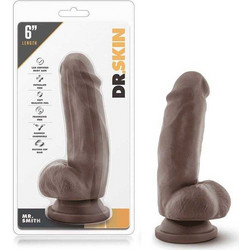 Blush Dr. Skin Mr. Smith Ρεαλιστικό Dildo με Βεντούζα & Όρχεις 18cm Chocolate