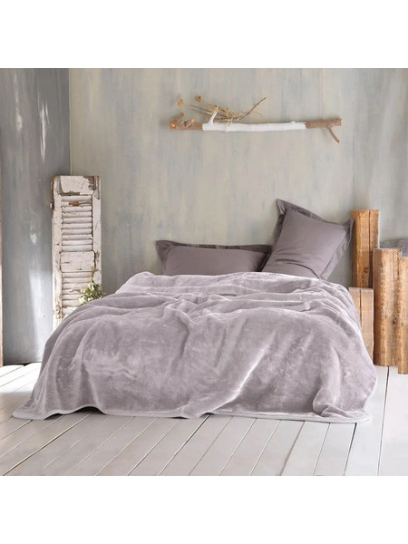 Κουβέρτα Μονή 160X220 Rythmos Velour- Μπεζ
