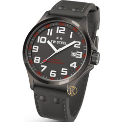 TW Steel Pilot Ανδρικό Ρολόι με Γκρι Δερμάτινο Λουράκι TW421