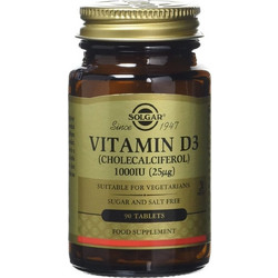 Solgar Vitamin D3 1000iu 90 Ταμπλέτες