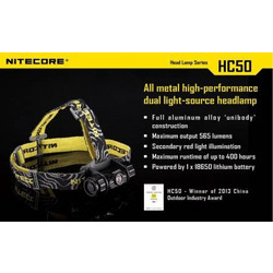 Nitecore HC50 Φακός Κεφαλής Εργασίας Μπαταρίας Led Αδιάβροχος 565lm
