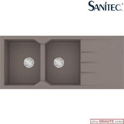 Sanitec Ultra Granite 800 Επικαθήμενος Νεροχύτης Γρανίτη Αντιστρεφόμενος Ματ Sienna 116x50cm