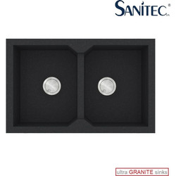 Sanitec Ultra Granite 818 Υποκαθήμενος Νεροχύτης Γρανίτη Αντιστρεφόμενος Ματ Grafite 86x50cm