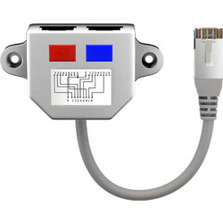 GOOBAY 68908 Διακλαδωτής δικτύου LAN CAT5 RJ45, 1x 8pin σε 2x 4pin