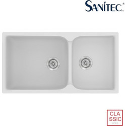 Sanitec Classic 307 Επικαθήμενος Νεροχύτης Γρανίτη Αντιστρεφόμενος Ματ White 92x51cm