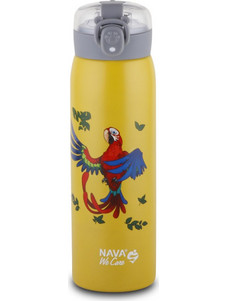 Nava We Care Παιδικό Μπουκάλι Θερμός Ανοξείδωτο BPA Free με Καλαμάκι Κίτρινο 500ml