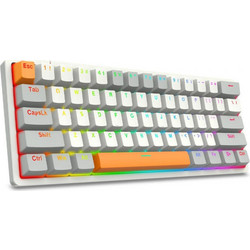 Redragon K642 Akali Μηχανικό Gaming Πληκτρολόγιο 60% με Custom Red Διακόπτες RGB White Grey