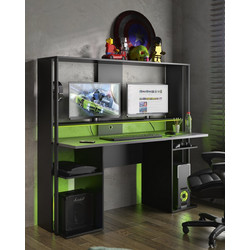 Stream Gaming Γραφείο Ξύλινο με Βιβλιοθήκη 157x60x145cm 0111.GM38