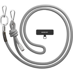 SwitchEasy MagEasy Rope Strap & Strap Card 8.3mm - Αποσπώμενο Λουράκι Λαιμού για Θήκες Κινητών iPhone - Gray (MPHIPH188GR23)