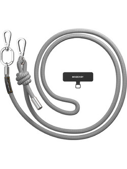 SwitchEasy MagEasy Rope Strap & Strap Card 8.3mm - Αποσπώμενο Λουράκι Λαιμού για Θήκες Κινητών iPhone - Gray (MPHIPH188GR23)