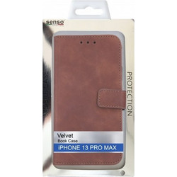 Senso Velvet Book Case Brown (iPhone 13 Pro Max)