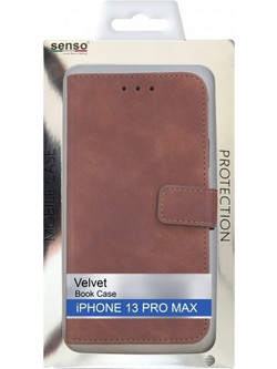 Senso Velvet Book Case Brown (iPhone 13 Pro Max)