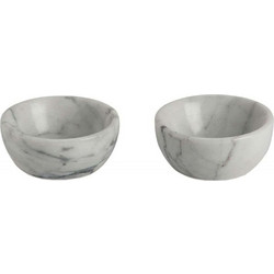 Ντιπάκια (Σετ 2Τμχ) AH-MS24138 Φ7x3cm Marble White Andrea House Μάρμαρο