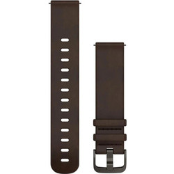 Garmin Quick Release 20mm Λουράκι Δερμάτινο Dark Brown / Silver (Fenix 5)
