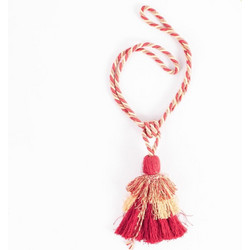 Δέστρα Κουρτίνας Κόκκινο Μπεζ με κορδόνι 65εκ
