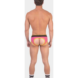 Backless Brief Wild Candy Pink-Black-Yellow
