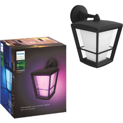 Philips Hue Econic Επιτοίχιο Φωτιστικό Εξωτερικού Χώρου White Μαύρο