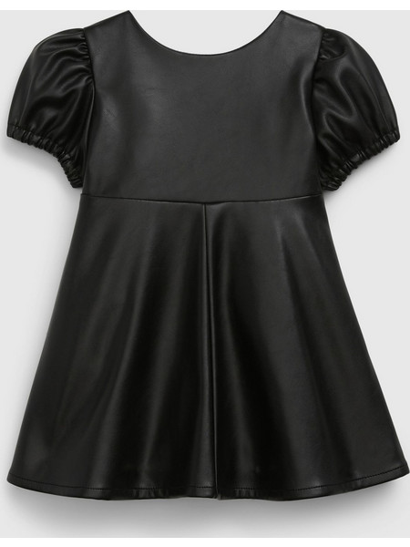 Βρεφικό Faux-Leather Φόρεμα true black