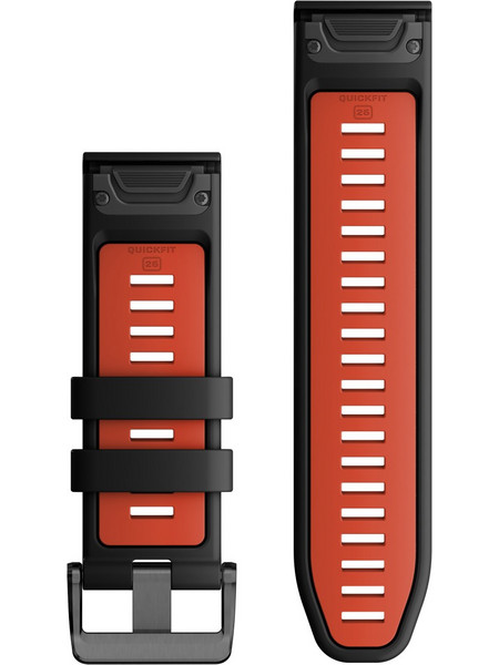 Garmin QuickFit 26mm Λουράκι Σιλικόνης Black / Flame Red (Fenix 6 / 6X / 6S)