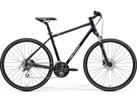 Merida Crossway 20 Ποδήλατο Trekking 28" Αλουμινίου με 24 Ταχύτητες και Δισκόφρενα Μαύρο Ασημί