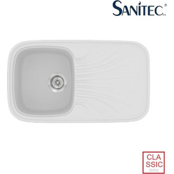 Sanitec Classic 315 Ένθετος Νεροχύτης Γρανίτη Αντιστρεφόμενος Ματ White 82x50cm