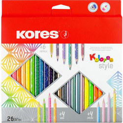 Kores DreikantBuntstifte Kolores Style 26er Kartonetui Minenstrke 3 mm sortiert in 12 Standardfarben 1 Stck (BB93320)