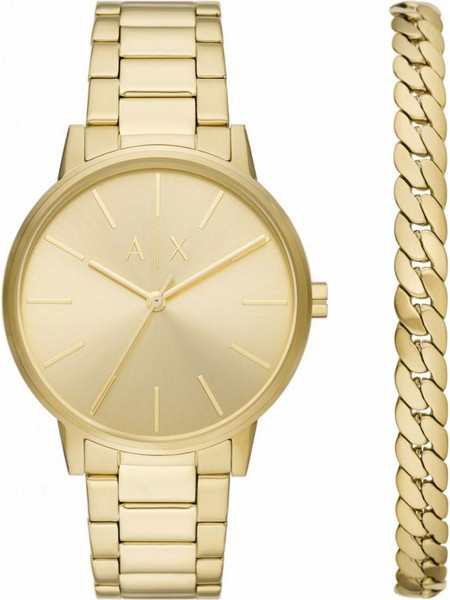 Armani Exchange Cayde Ανδρικό Ρολόι Αυτόματο με Χρυσό Μεταλλικό Μπρασελέ AX7144