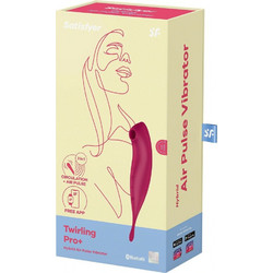 Satisfyer Twirling Pro+ Air Pulse Vibrator Κλειτοριδικός Δονητής για Ζευγάρια με App Control Κόκκινος