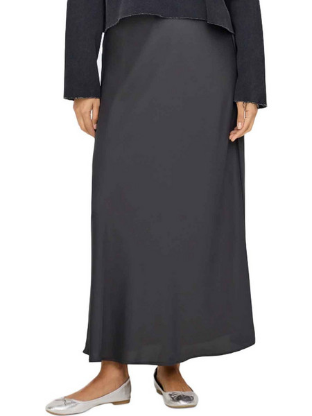 Only Μακριά Φούστα Σατέν Ψηλόμεση Κλος Ανθρακί 15333343
